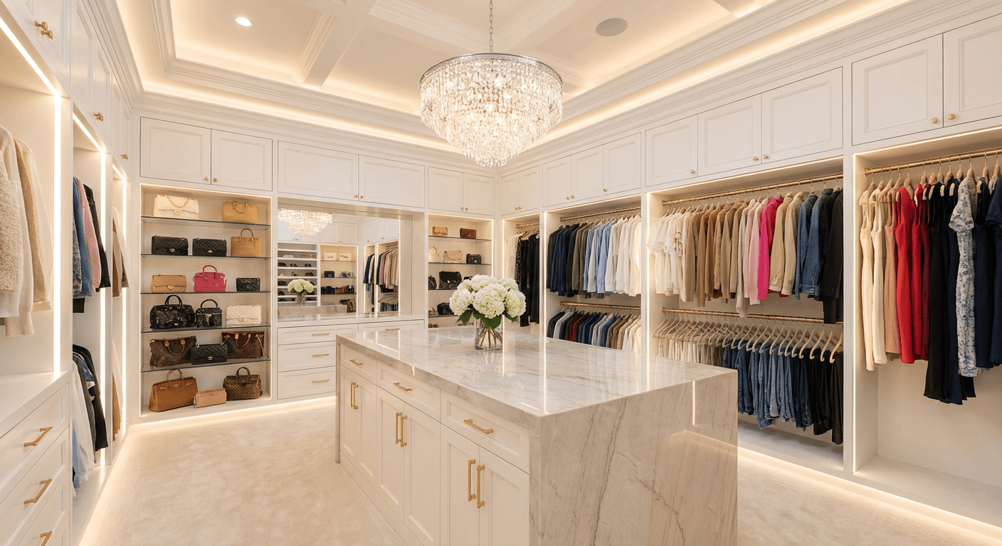 Luxury organized walk-in closet